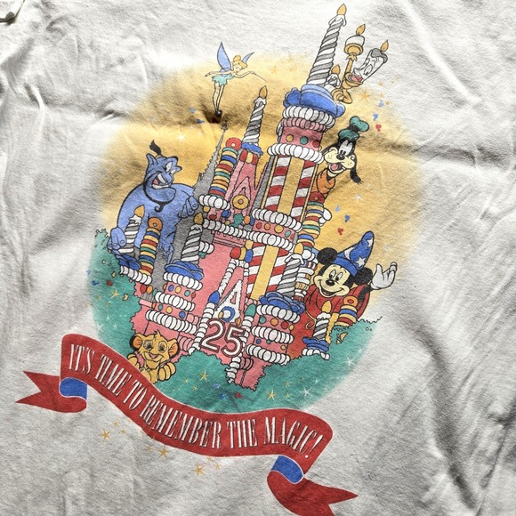 Other - 90s Disney World 25th Anniversary T-Shirt Mickey VTG XL Graphics Front & Back